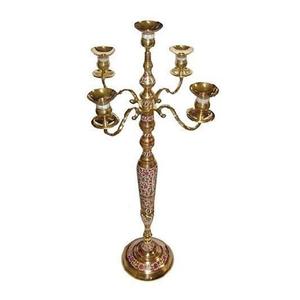 Bougeoir en laiton à 5 bras pour décoration de mariage, accessoires de table, bougeoir de luxe fait à la main, chef-d 'œuvre, meilleurs prix - Product Image 6
