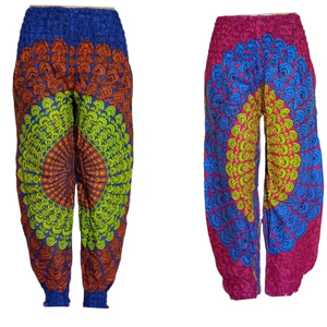 Rayon Harem <b>Trouser</b> Hippie Boho Indian Summer Beach Wear Unisex <b>Women's</b> Ethnic Festival Flat Front Eco-Friendly - Product Image 1