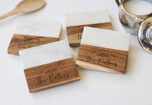 Posavasos de Mármol y Piedra, Redondos y Hexagonales, Diseño Personalizado, para Cerveza, Cafetería, Bodas, Posavasos de Cerámica y Mármol - Product Image 4