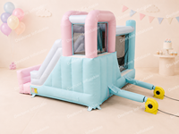 Hot Sale Taman Bermain Komersial Tema Rintangan Kastil Lompat Inflatable Tema Unicorn