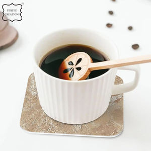 Classic Style Marble Cup <b>Coaster</b> Set Best Quality <b>Ceramic</b> with Natural India Marble Latest Design Mats & Pads - Product Image 2