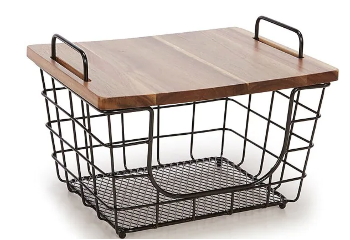 Black with brown wood