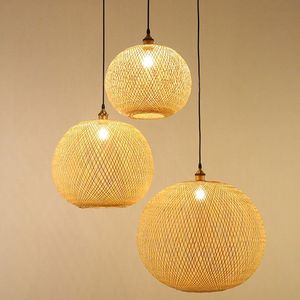 Lampe suspendue en rotin naturel tissé à la main, style nordique, décoration d'intérieur, luminaire suspendu écologique - Product Image 6