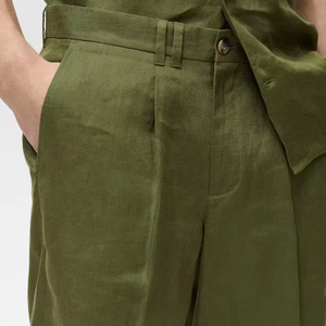 Short de gymnastique taille moyenne décontracté pour hommes, respirant, extensible, avec fermeture à cordon de serrage, anti-rides tricoté gaufré - Product Image 1