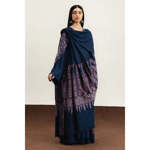 Completo <span class=keywords><strong>ZARA</strong></span> SHAH JAHAN 3 Pezzi Primavera/Estate: Camicia in Chiffon Ricamata, Dupatta e Pantaloni Ricamati in Rete Khaddi BIC-4676 - Product Image 3