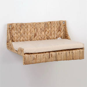 บ้านแมวลอยน้ำแบบแขวนติดผนังบ้านแมวผักตบชวาแบบถักมือแขวนติดผนังดีไซน์ใหม่รับบริการได้ - Product Image 1