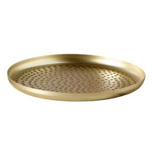 Plateau de service rond martelé en aluminium de qualité antique pour l'hôtel de restaurant de fête de mariage à la maison à un prix raisonnable - Product Image 1