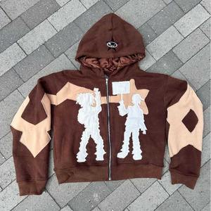 Custom logo High Quality <b>Applique</b> <b>Patch</b> Acid Washed Hoodies Oversized Sweatshirts Embroidery Boxy Fit Hoodie for Men - Product Image 6