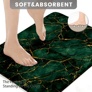 Ensemble de tapis de salle de bain minimalistes imprimés, rideau de douche, couvercle de toilette, tapis de bain, 4 pièces - Product Image 3