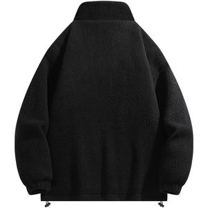 Chaqueta Sherpa Francesa Vintage Unisex Premium, Estilo Hip Hop Urbano, Holgada, con Paneles Laterales Cosidos, Sudadera con Capucha, Chaqueta de Invierno Cálida de Dos Tonos - Product Image 6