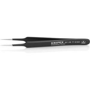 Pinzas de precisión de 110 mm, rectas, de acero inoxidable, antimagnéticas y conductoras de electricidad, de KNIPEX - Product Image 1