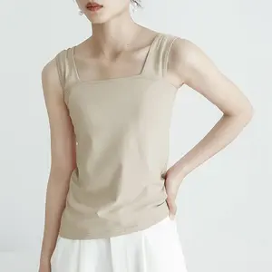 Top Corto Informal de Punto Ecológico y Transpirable para Mujer, Algodón Orgánico con Spandex, Logotipo Frontal Personalizable, Nuevo - Product Image 5