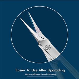 Ciseaux professionnels en acier inoxydable pour manucure et pédicure, pour droitiers |   Outils de soin des ongles réutilisables à lame droite et aiguisée - Product Image 2