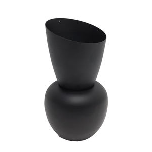 Florero de Metal de gran diseño con acabado gris para el hogar y la boda, decoración de mesa, jarrón de Metal personalizado hecho a mano - Product Image 2