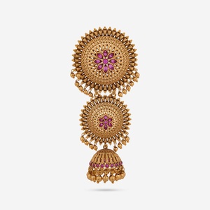 Broche de Pelo Antiguo de Cristal 187085 con Diseño de Corazón y Perlas, Chapado en Aleación de Latón, Ideal para Regalo de Boda o Fiesta - Product Image 1