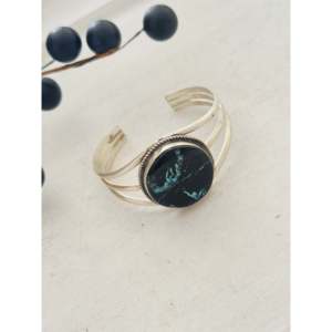 Donovan Nez Blue Moon Turquoise & Sterling Silver Fashion Cuff Bracelet - Product Image 4
