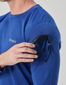 OEM personnalisé hommes haute élasticité séchage rapide Satin chemise de pêche couleur unie manches longues haute qualité performance en gros - Product Image 5