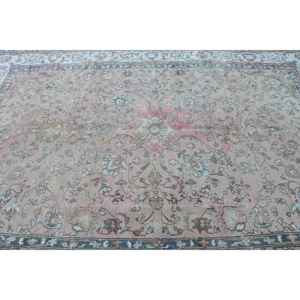 Alfombra Turca Vintage de Lana Blanca, 7.8x11.1 pies (239x338 cm) - Product Image 5
