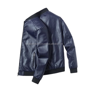 Style américain Loose-fit Motorcycle Wear Vintage Spring Autumn New Leather Jacket For Men Pu Leather Trainer Bomber Jacket - Product Image 5