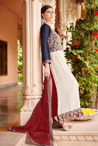 Nuevo zorro pakistaní Formal de secado rápido bordado a mano Mayra Cut Kurtis con parte inferior y Dupatta para mujer venta en línea - Product Image 2