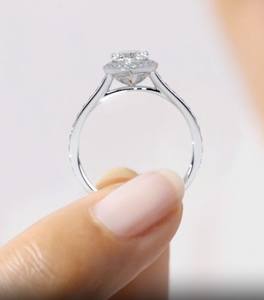 10k or jaune, or Rose et or blanc poire coupe laboratoire cultivé diamant bague de mariage poire coupe diamant bague de fiançailles cadeau pour elle - Product Image 5