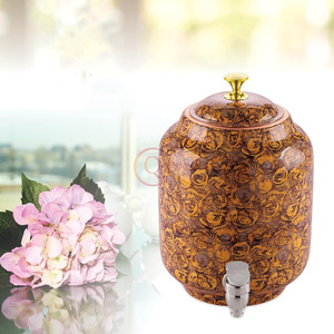 Enfriador de agua y juego de vidrio con soporte Cobre Metal Nuevo diseño Dispensador de agua de cobre impreso para uso diario - Product Image 6