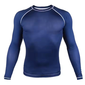 El mejor diseño de los hombres de manga completa Rash Guard transpirable sublimación impresa para BJJ nuevo y teñido liso - Product Image 1