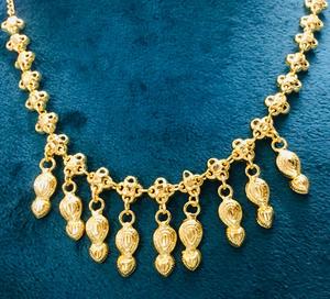 Cobre Metal un gramo chapado en oro joyería fiesta figura collares de La India mujeres clásico caja cadena encanto collares cuarzo - Product Image 4