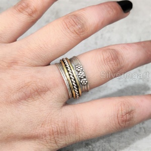 Wholesaler <b>Spinner</b> Band Yoga Ring 925 Sterling Silver Women's Thumb Ring <b>Fidget</b> Handmade Jewelry Party Anxiety Mens <b>Spinner</b> Ring - Product Image 3