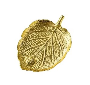 แผ่นรองจานโลหะสีทองรูปทรงใบไม้ทำด้วยมือแผ่นรองแก้วพิมพ์ซับลิเมชันสำหรับตกแต่งบ้านตามสั่ง - Product Image 1