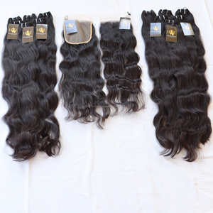 Tissage en lot naturel indien 100%, naturel, vierge, lisse, cuticule alignée, avec fermeture en dentelle Hd fine - Product Image 2