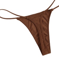 Ensemble bikini sans bretelles pour femme, deux pièces, couleur personnalisée, maillot de bain bandeau, coupe haute, string, vêtements de plage, grande taille