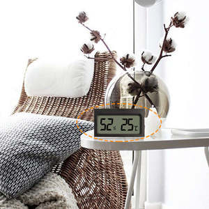 デジタル温度計付き ° C/ ° F スイッチ ミニ LCD 温度計 湿度計 キャビネット、部屋、保管庫用室内気候モニター - Product Image 6