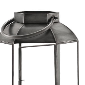 Nouveauté Lanterne artisanale en fer noir de style européen en forme d'hexagone Décoration de sol pour la maison Événements de Noël Utilisation de bougies - Product Image 3