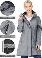 Veste d'hiver pour femme, durable, en tissu softshell tricoté, polyester/spandex, imperméable, coupe-vent, respirante, séchage rapide