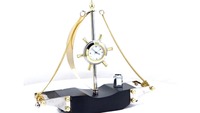 Ensemble de bureau décoratif en métal de haute qualité REGAL INCORPORATION avec horloge et porte-stylo BTC-144 pour la maison/le bateau