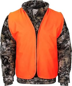 Gilet de chasse tactique camouflage vert bois orange personnalisé, double face, imperméable, résistant aux déchirures, coupe-vent - Product Image 2