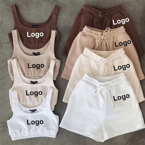 ชุดเสื้อแขนสั้น2ชิ้นสำหรับผู้หญิงเสื้อผ้าดีไซน์เนอร์แฟชั่น - Product Image 4