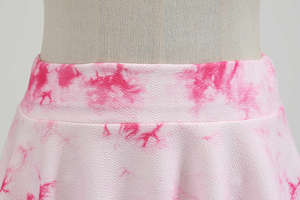 Jupe patineuse mini évasée pour femmes, basique, polyvalente, extensible, plissée, tie-dye - Product Image 3