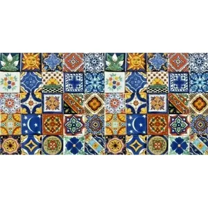 50 piezas 2x2 azulejos de cerámica mexicana de Talavera de Tlaquepaque decoración de pared y suelo #003 - Product Image 1