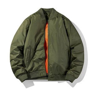 Blouson d'aviateur de couleur unie de qualité supérieure Blouson d'aviateur coupe-vent en nylon durable pour hommes Blouson d'aviateur à la mode High Street - Product Image 1