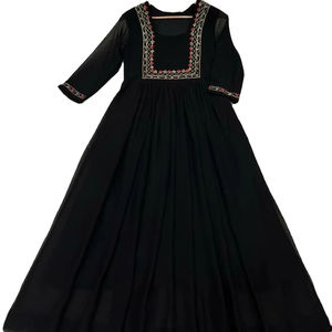 A One Quality/ Hit Design Daily& Office Party Special Plain& Classy Look Faux Georgette Embroidery Fancy <b>Kurti</b> For Adult's Wear - Product Image 1