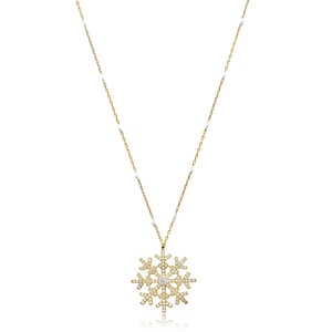 Nouveau flocon de neige Design blanc émail chaîne collier turc à la main en gros 925 bijoux en argent Sterling - Product Image 1