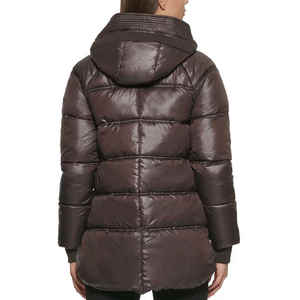 2025 Breathable Winter <b>Women's</b> Puffer <b>Jacket</b> Hooded 100% Cotton-Padded Knitted Plain Dyed Casual <b>Warm</b> Slim Fit - Product Image 3