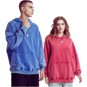 Recently Arrived 2024 Custom Plus Size Men's Heavy Weight Washed Cotton Pullover Hoodies Low MOQ Factory Price From Bangladesh