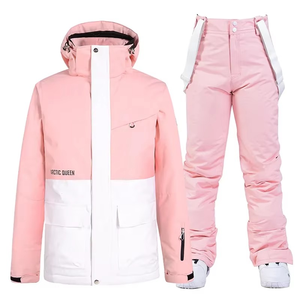 Traje de Esquí Profesional para Mujer, de Invierno, Grueso, Talla Grande, Cortavientos, con Cierre de Cremallera, de una Pieza - Product Image 1