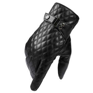 Gants en simili cuir noir pour homme, mode, hiver, chauds, imperméables, fonction tactile pour écran, conduite, utilisation en extérieur - Product Image 6