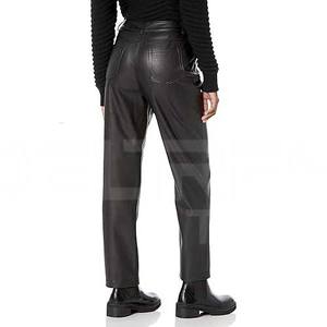 Pantalones de cuero puro para hombre, venta al por mayor, precio barato, pantalones de cuero con estampado de logotipo personalizado, material de alta calidad 100% hecho - Product Image 2