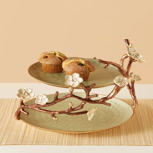 Plateau à gâteau en métal doré de luxe européen et supports pour décorations de mariage et d'événements de fête prix de gros outils de gâteau - Product Image 3