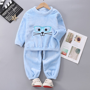Atacado 2025 Novo Outono e Inverno Veludo Espessado Quente Home Crianças Roupas Infantis Roupa Interior Pijamas para Meninos e Meninas - Product Image 5